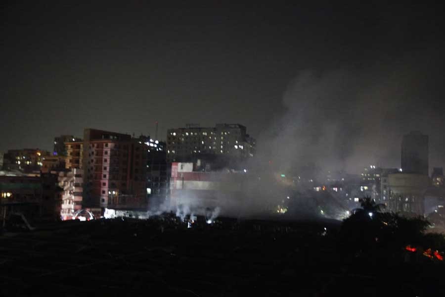 Fire at Rajdhani Supermarket brought under control