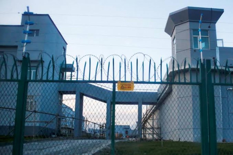 A perimeter fence is constructed around what is officially known as a vocational skills education centre in Dabancheng in Xinjiang Uighur Autonomous Region, China September 4, 2018. REUTERS/Thomas Peter