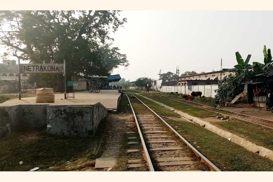 A view of the poor state of the Netrakona Railway Station 	— FE Photo