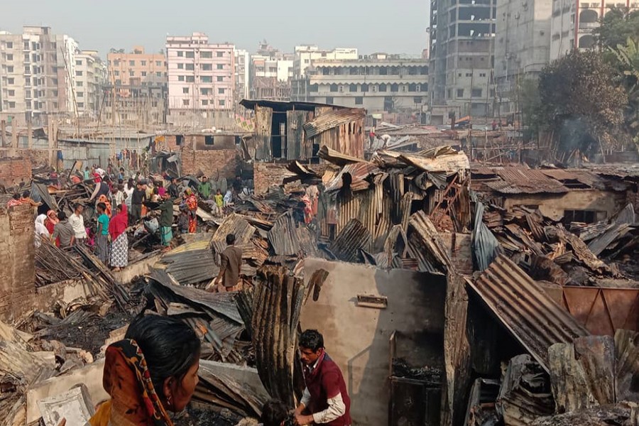 Mirpur slum fire doused