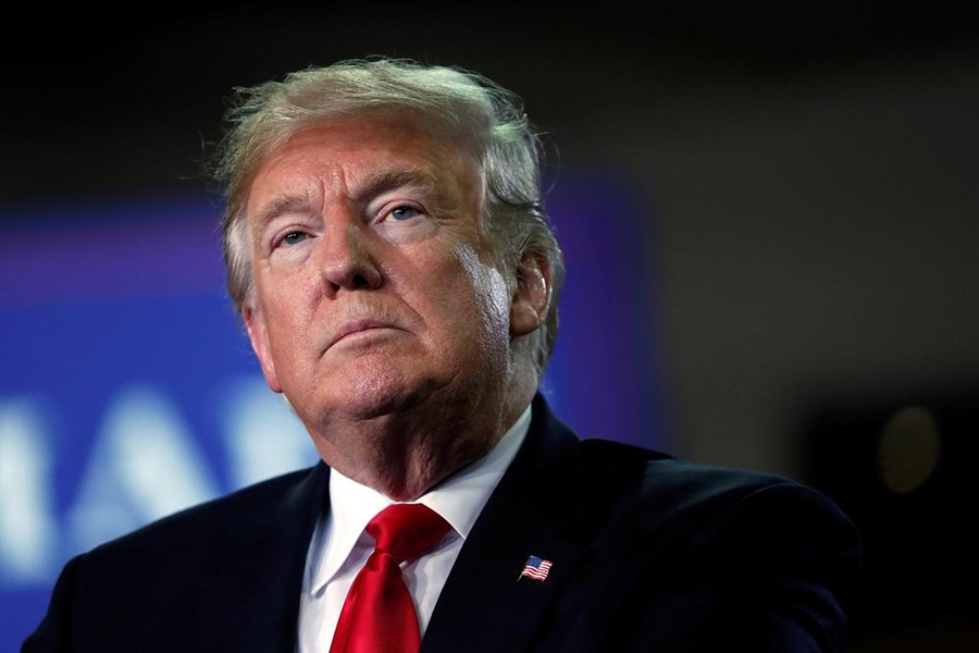 US President Donald Trump holds a campaign rally in Erie, Pennsylvania, US on October 10, 2018 — Reuters/Files