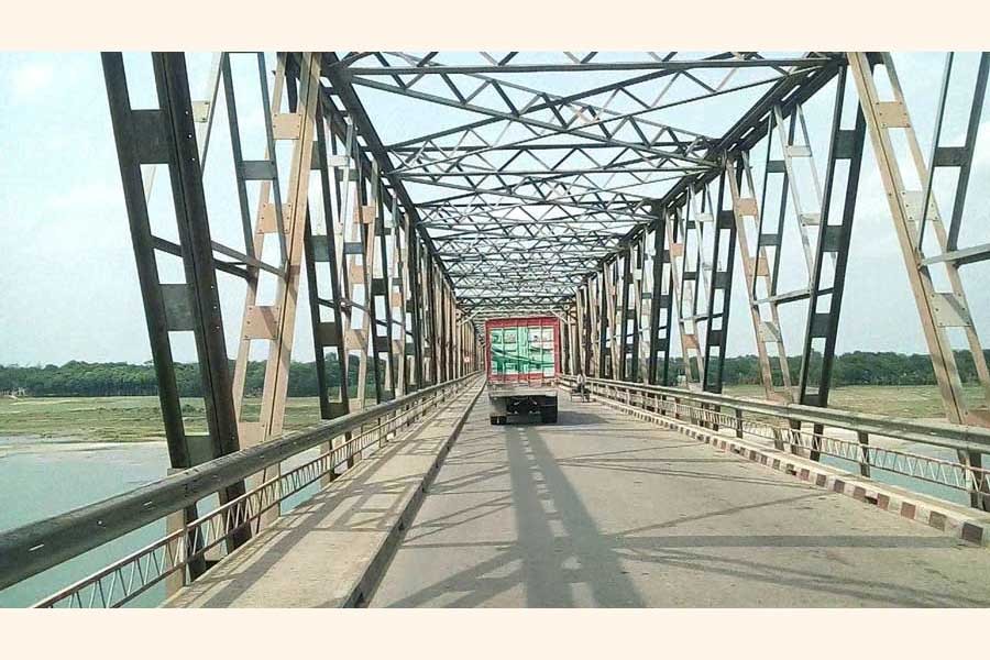 Gorai Bridge on the Gorai river at Kamarkhali of Faridpur district	—  FE Photo