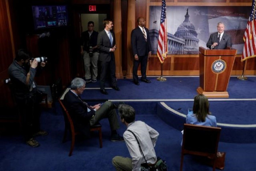 Senator Lindsey Graham (R-SC) delivers remarks during a news conference on the coronavirus relief bill, on Capitol Hill in Washington, US, March 25, 2020. — Reuters