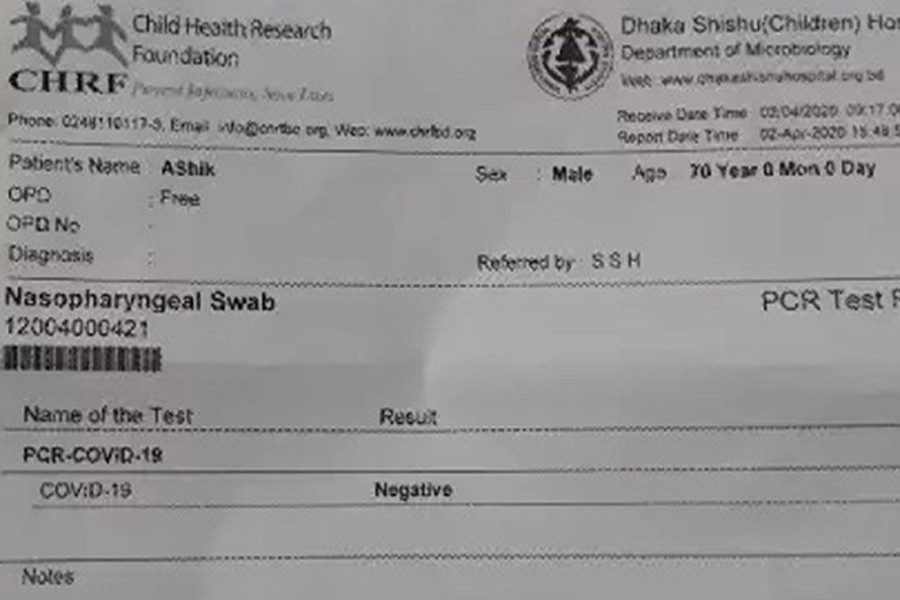 'Wrong' report after burial as coronavirus patient