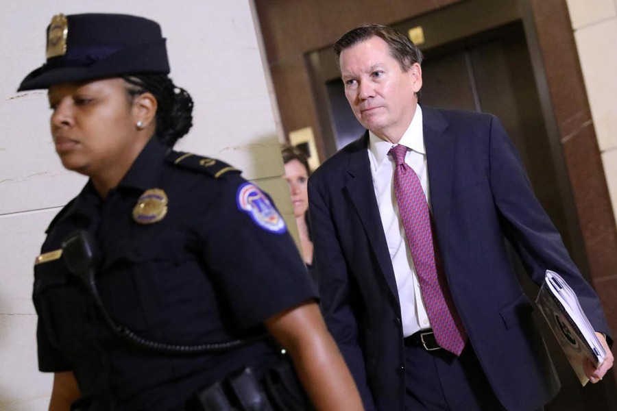 Intelligence Community Inspector General Michael Atkinson arrives to testify at a House Intelligence Committee closed-door hearing on a whistleblower complaint about President Donald Trump's dealings with Ukraine, on Capitol Hill in Washington, US on October 4, 2019 — Reuters/Files