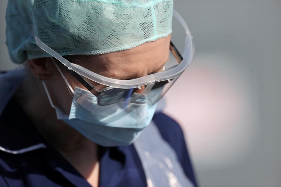 A member of medical staff is seen at an NHS coronavirus disease (COVID-19) testing facility, Wolverhampton, Britain, April 07, 2020. -- Reuters/Files