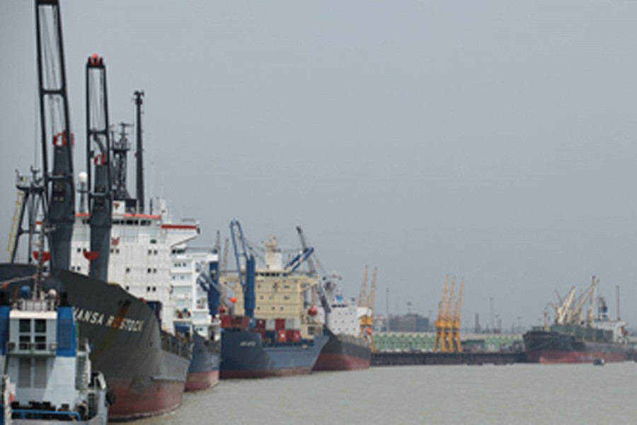 Ships half-laden with empty containers leaving Ctg port