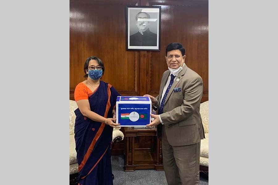 India hands over third tranche of virus aid