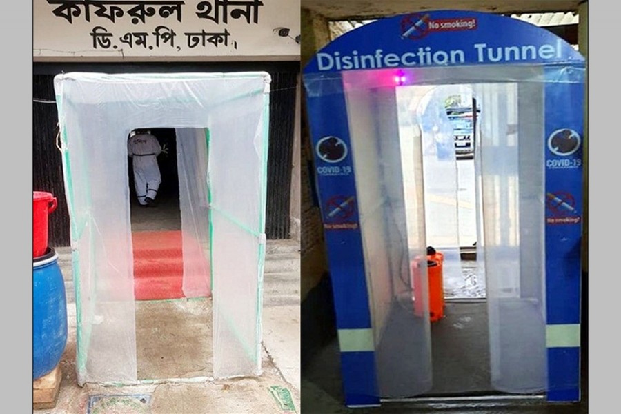 DMP sets up disinfectant tunnels at all police stations