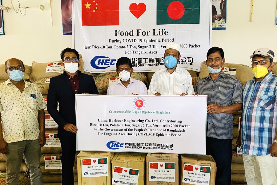 China Harbour provides foodstuffs for 2000 families in Tangail