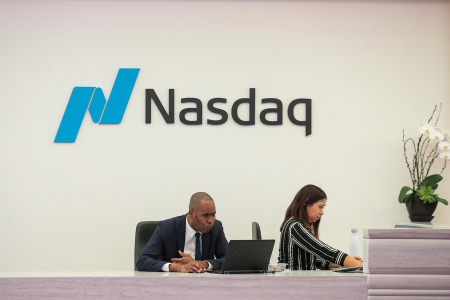 People work in the client experience space at the Nasdaq Market site in New York, US on May 2, 2019 — Reuters/Files