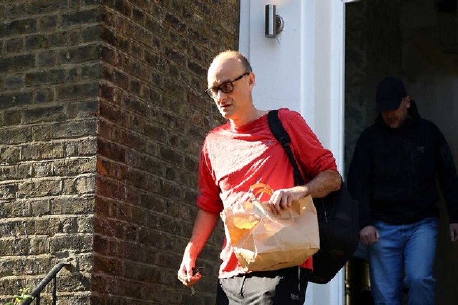 Dominic Cummings, special advisor for Britain's Prime Minister Boris Johnson leaves his house in London following the outbreak of the coronavirus disease (COVID-19), London, Britain, May 25, 2020. Reuters