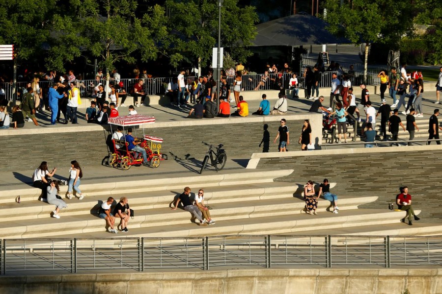 People spend time at the Rhine River, as the spread of the coronavirus disease (COVID-19) continues, in Cologne, Germany on May 21, 2020 — Reuters/Files