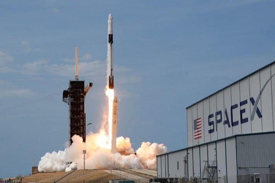 A SpaceX Falcon 9 rocket and Crew Dragon spacecraft carrying NASA astronauts Douglas Hurley and Robert Behnken lifts off during NASA's SpaceX Demo-2 mission to the International Space Station from NASA's Kennedy Space Center in Cape Canaveral, Florida, US on May 30, 2020 — Reuters/Files