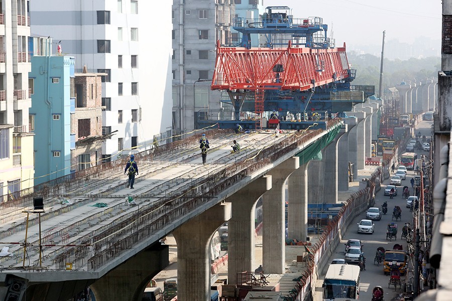 72.12pc work of metro rail’s first phase completed
