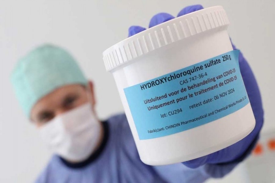 A pharmacist displays a box of Hydroxychloroquine at the CHR Centre Hospitalier Regional de la Citadelle Hospital amid the coronavirus disease (COVID-19) in Liege, Belgium, June 16, 2020. Reuters