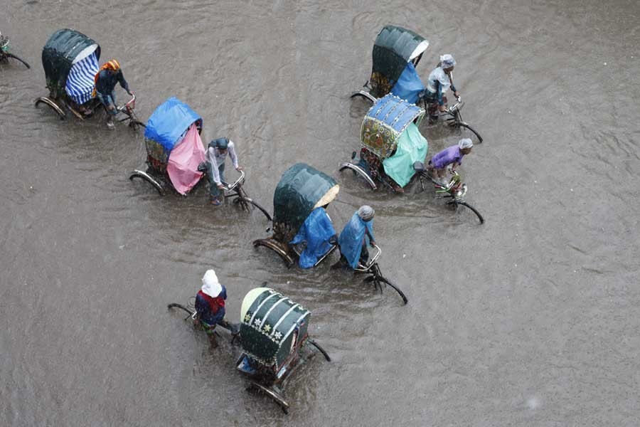 Waterlogging cripples Narayanganj as monsoon begins