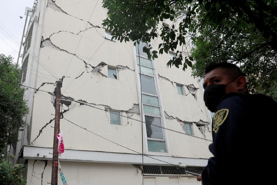 A damaged building is seen after an earthquake in Mexico City , Mexico on June 23, 2020 — Reuters photo