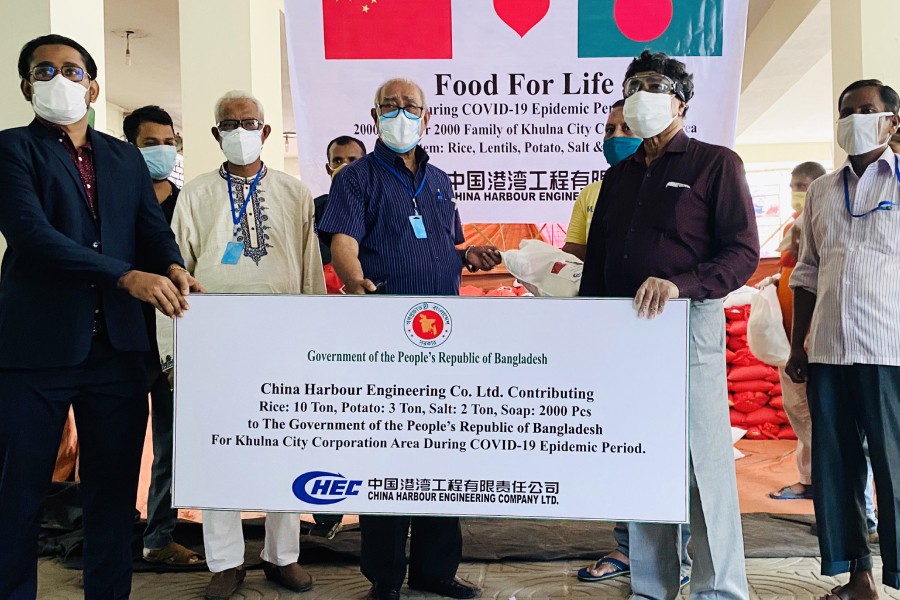 China Harbour provides relief materials for Covid affected people in Khulna