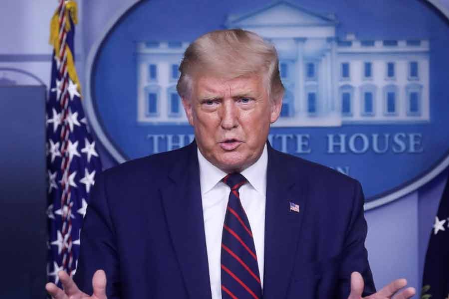 US President Donald Trump speaking at a news conference at the White House in Washington on Friday –Reuters Photo