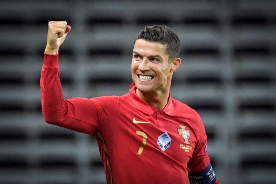 UEFA Nations League - League A - Group 3 - Sweden v Portugal - Friends Arena, Stockholm, Sweden September 8, 2020 Portugal's Cristiano Ronaldo celebrates after scoring. TT News Agency/ Janerik Henriksson via REUTERS