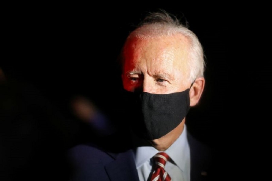 Democratic US presidential nominee Joe Biden boards his plane after his campaign event in Florida, US, September 15, 2020 — Reuters