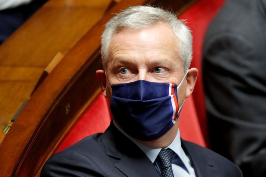 Bruno Le Maire, French Minister of the Economy, Finance, and Recovery, wearing a protective face mask, attends the questions to the government session at the National Assembly in Paris, France on September 15, 2020 — Reuters photo