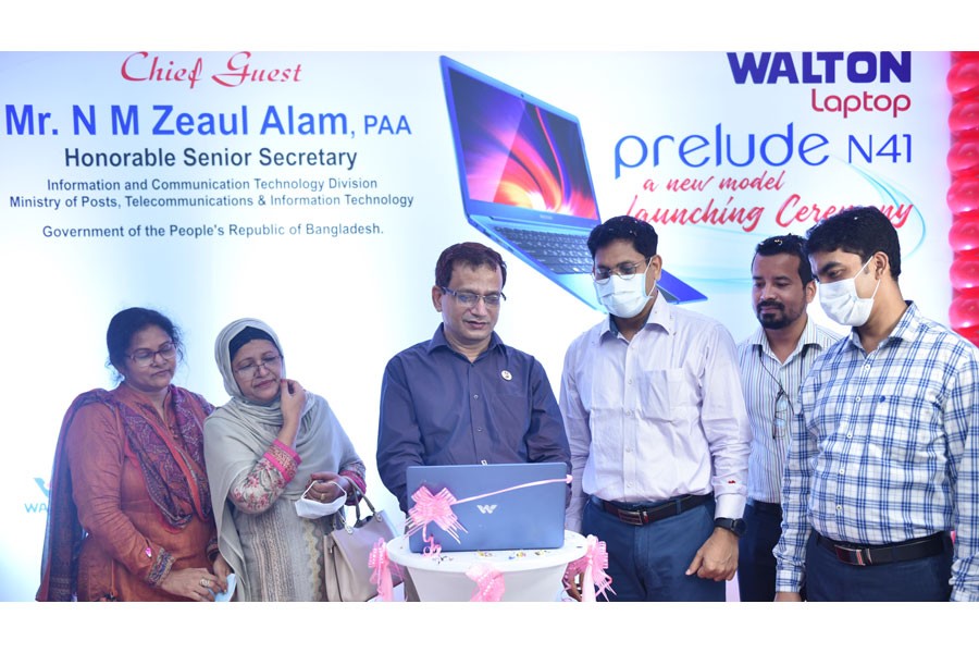 ICT Senior Secretary launches new model of Laptop at Walton factory