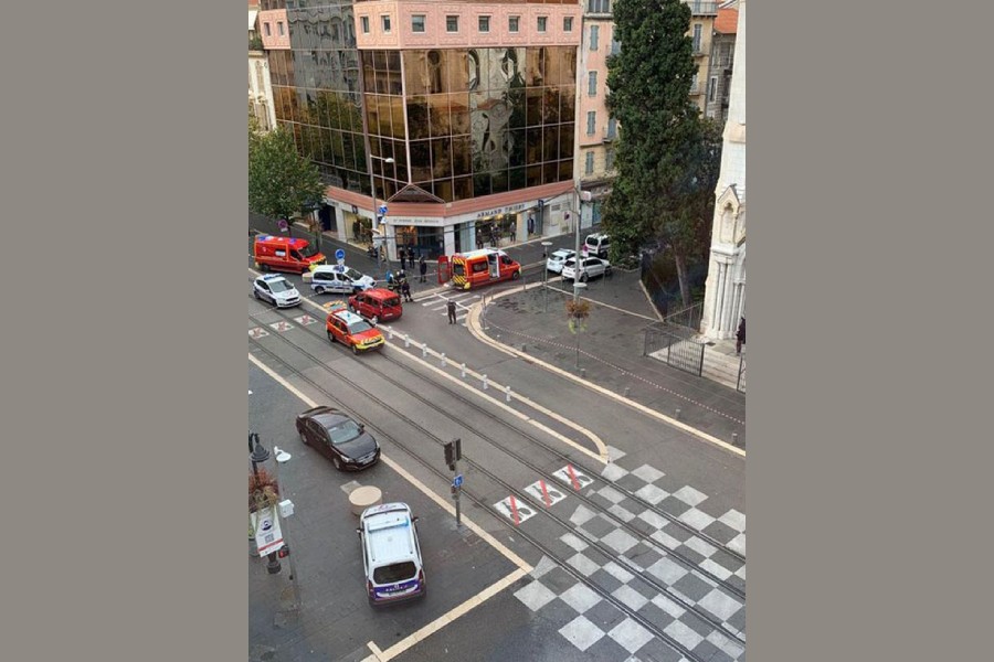 The attack happened in or near the Notre Dame church in Nice (Image: Twitter)