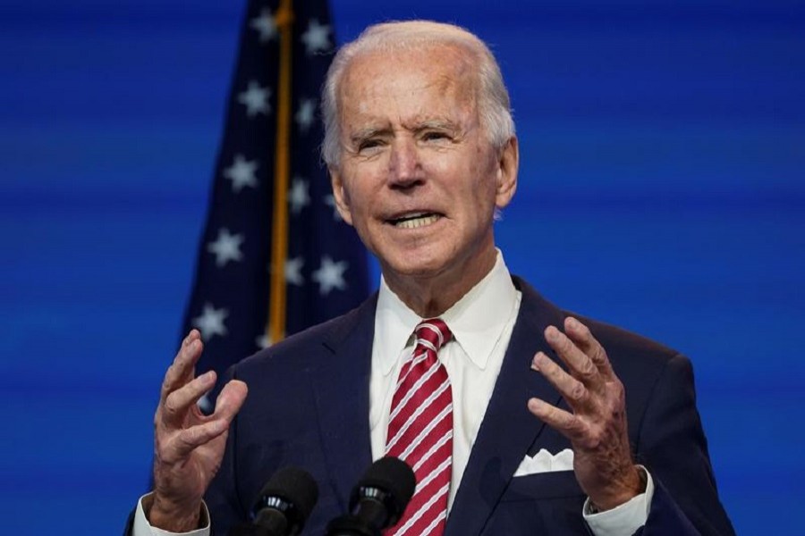 US President-elect Joe Biden speaks about the US economy following a briefing with economic advisers in Wilmington, Delaware, US, November 16, 2020 — Reuters