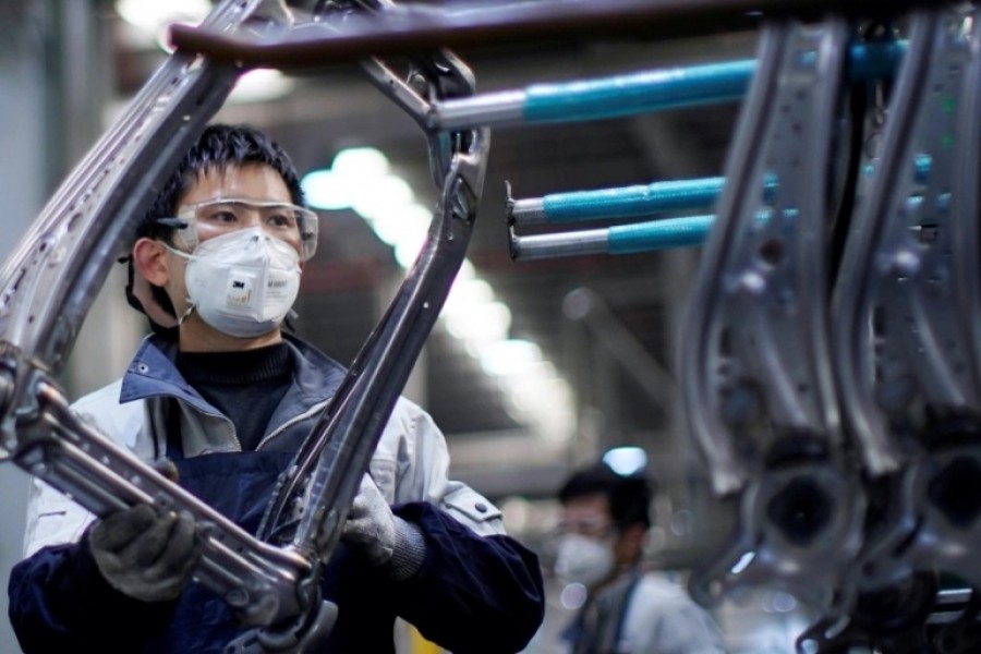 Strong consumer demand is helping Chinese manufacturers recover to nearly pre-pandemic levels [File: Aly Song/Reuters]