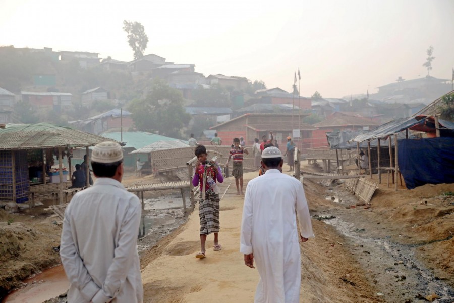 Rohingya refugees at Balukhali camp in Cox’s Bazar, Bangladesh, April 8, 2019. (Reuters)