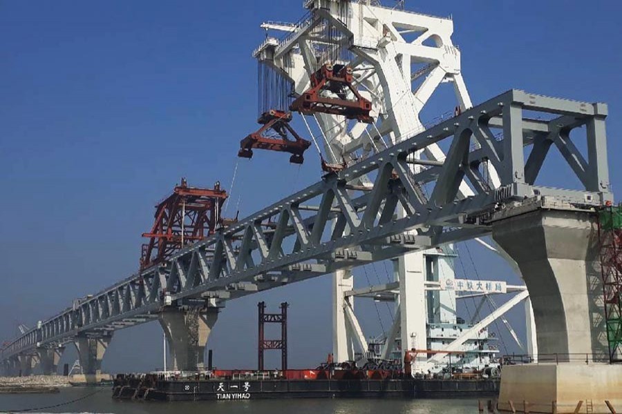 Padma Bridge gets its 40th span, 6 km now visible