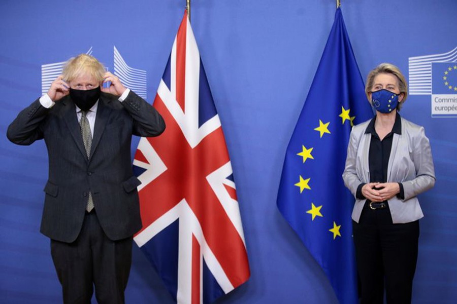 EU Commission President von der Leyen meets British Prime Minister Boris Johnson in Brussels — Reuters photo