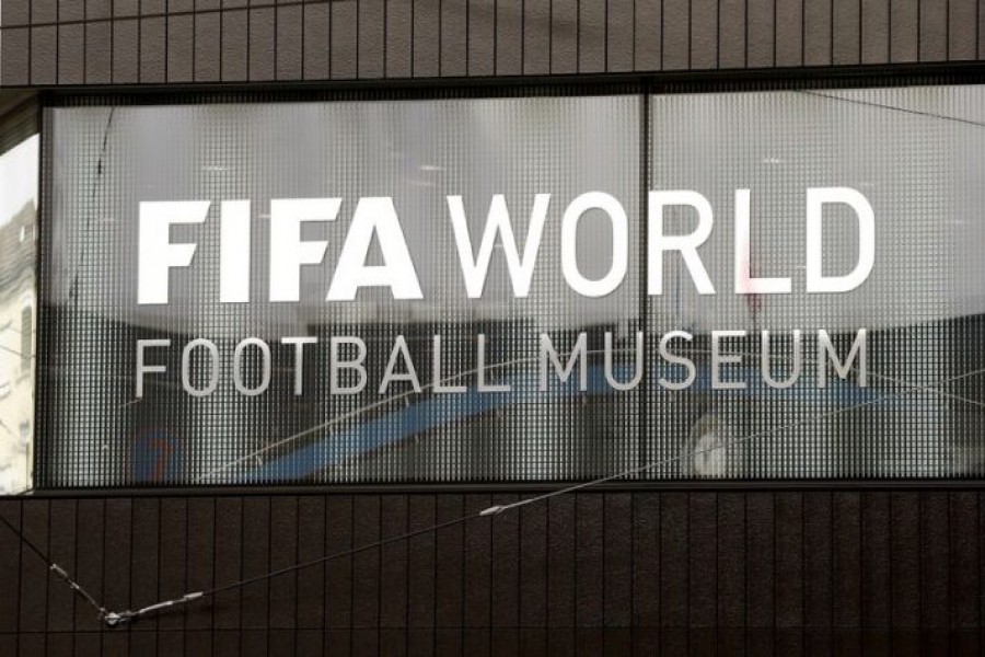 A sign is seen at the building of the new FIFA World Football Museum in Zurich, Switzerland February 24, 2016. REUTERS/Arnd Wiegmann