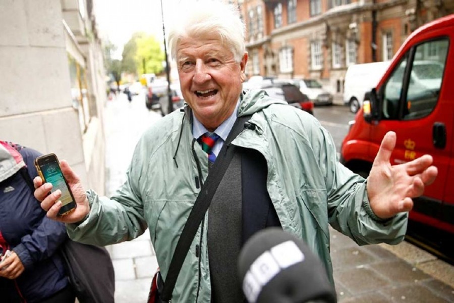 Stanley Johnson, father of Britain's Prime Minister Boris Johnson, is seen in Westminster, in London, Britain September 24, 2019. REUTERS