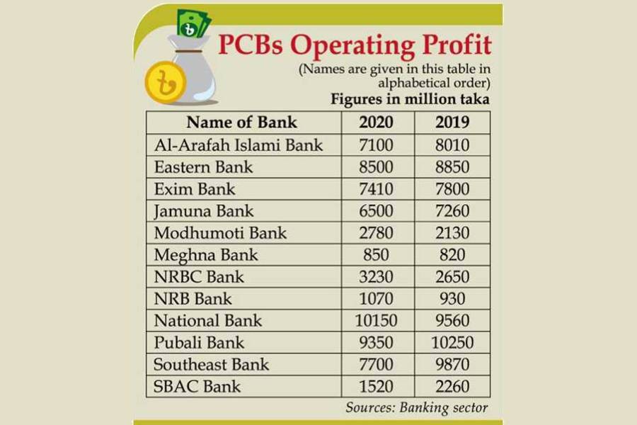 Private commercial banks mostly see profit fall