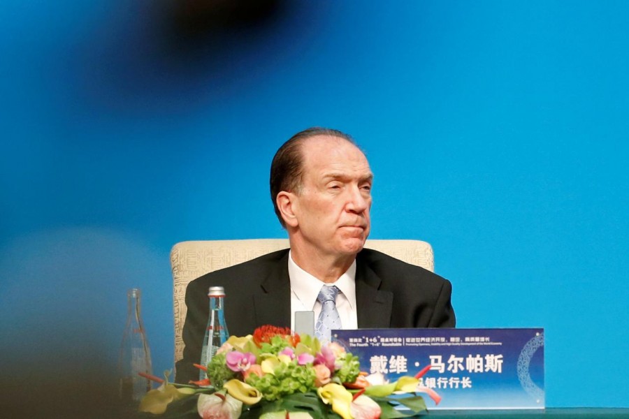 World Bank President David Malpass attends a news conference following the "1+6" Roundtable meeting at the Diaoyutai state guesthouse in Beijing, China November 21, 2019. REUTERS/Florence Lo/File photo