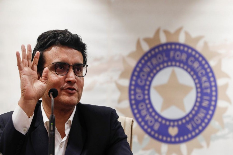 Former Indian cricketer and current BCCI (Board Of Control for Cricket in India) president Sourav Ganguly reacts during a press conference at the BCCI headquarters in Mumbai, India, October 23, 2019. REUTERS/Francis Mascarenhas