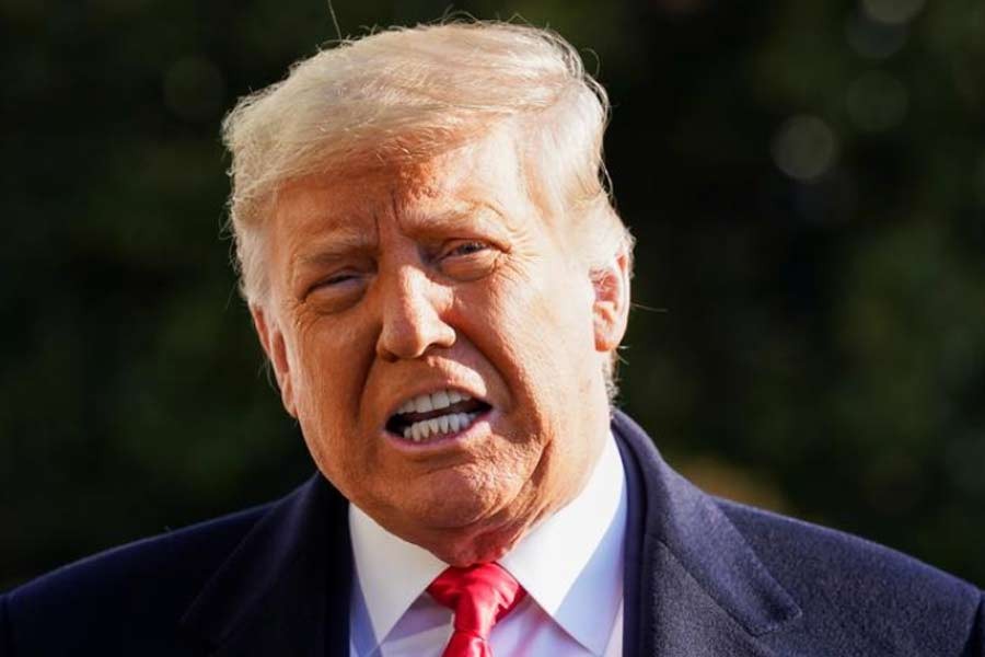 US President Donald Trump speaking to the press as he departs the White House on travel to visit the US-Mexico border Wall in Texas on Tuesday –Reuters Photo