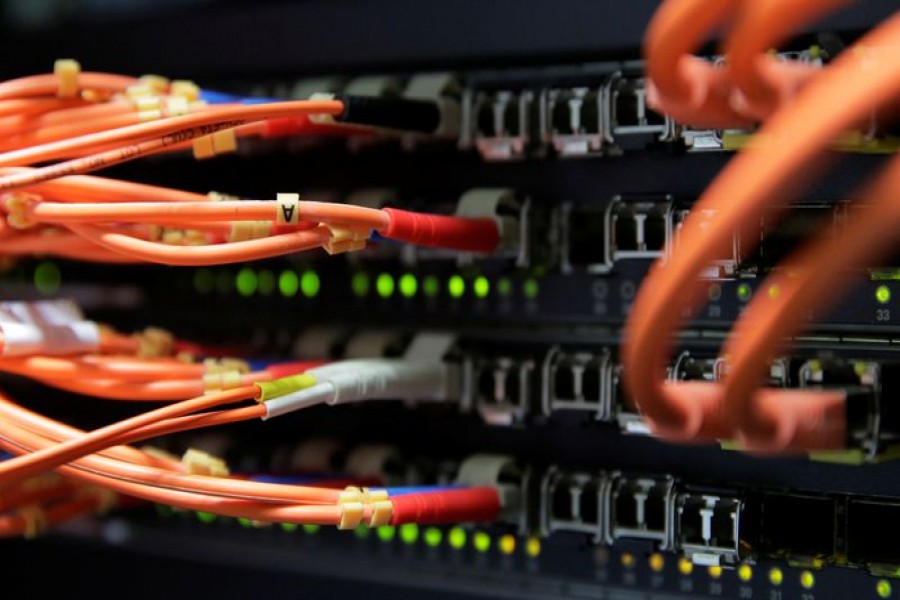 Computer network equipment is seen in a server room in Vienna, Austria, October 25, 2018. REUTERS/Heinz-Peter Bader