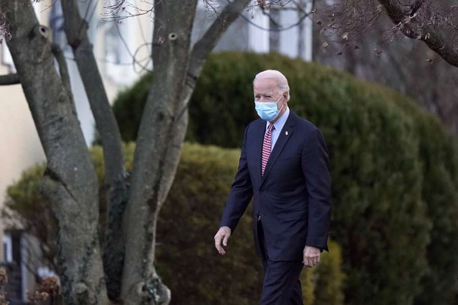 President-elect Joe Biden departing St. Joseph on the Brandywine Catholic Church in Wilmington on Saturday –AP Photo