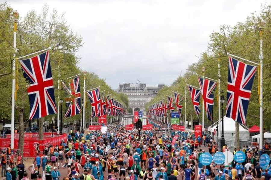 Athletics - London Marathon - London, Britain - April 28, 2019 General view at the finish of the London marathon. Reuters/Files