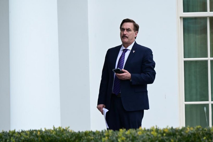 Mike Lindell, CEO of My Pillow, stands outside the West Wing of the White House in Washington, US on January 15, 2021 — Reuters/Files