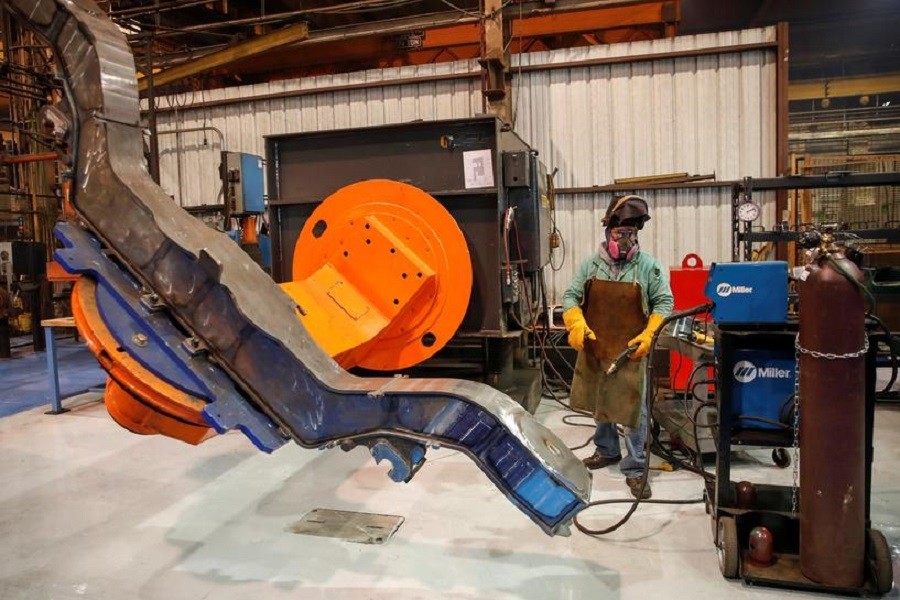 A LB Steel LLC's employee manufactures a component for new Amtrak Acela trains built in partnership with Alstom in Harvey, Illinois, US, December 4, 2019 — Reuters/Files