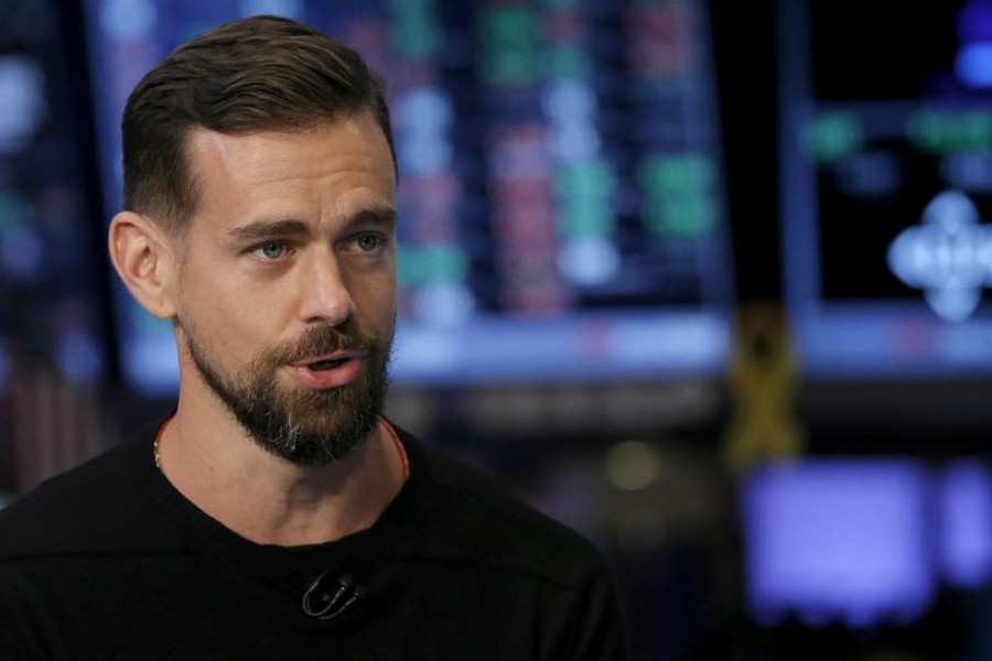 Jack Dorsey, CEO of Square and CEO of Twitter, speaks during an interview November 19, 2015 — Reuters/Files