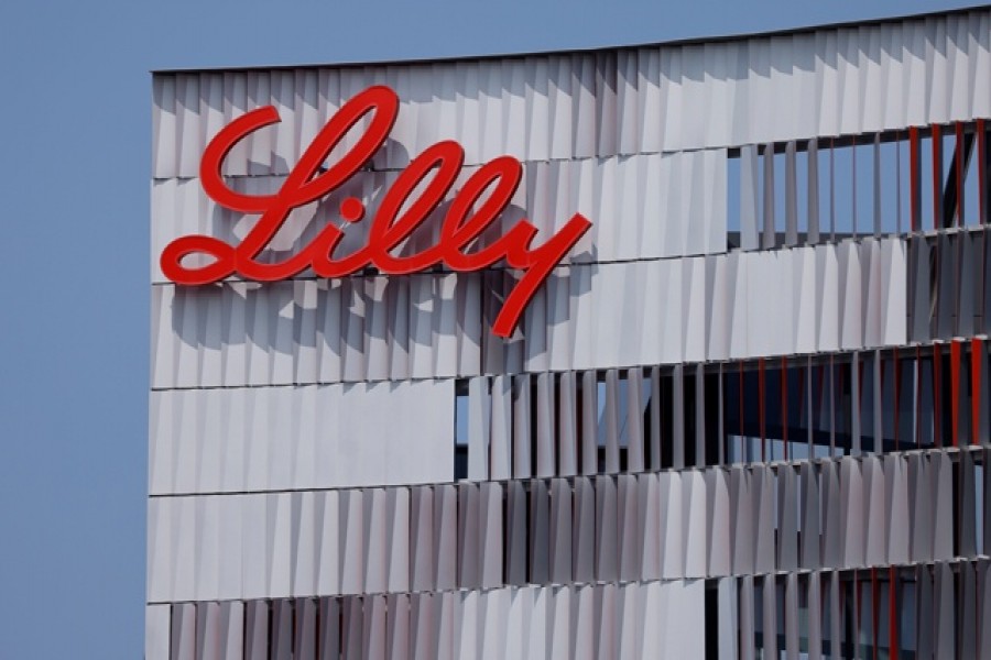 Eli Lilly logo is shown on one of the company's offices in San Diego, California, US, September 17, 2020. Reuters