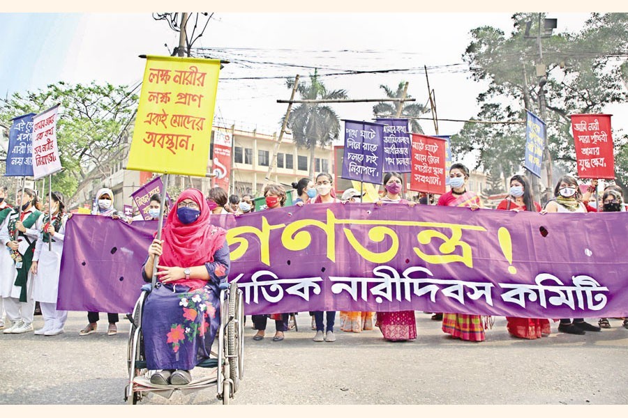 Women rights activists demand abolition of all unfair laws