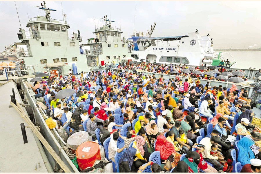 1,716 Rohingya refugees start journey for Bhasan Char