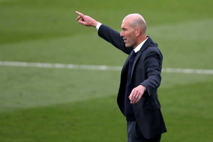 Football - La Liga Santander - Real Madrid v Villarreal - Estadio Alfredo Di Stefano, Madrid, Spain - May 22, 2021 Real Madrid coach Zinedine Zidane REUTERS